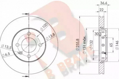 R BRAKE 78rbd29614 -  Тормозной диск
